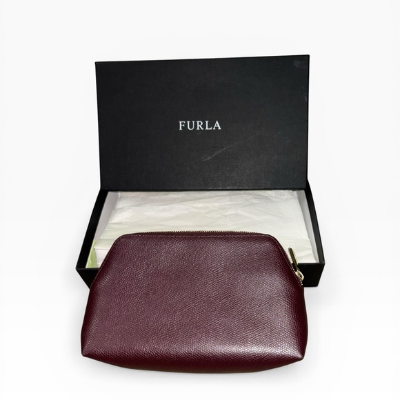 Furla Pebbled Leather Pouch - Plum - Picture 4 of 5